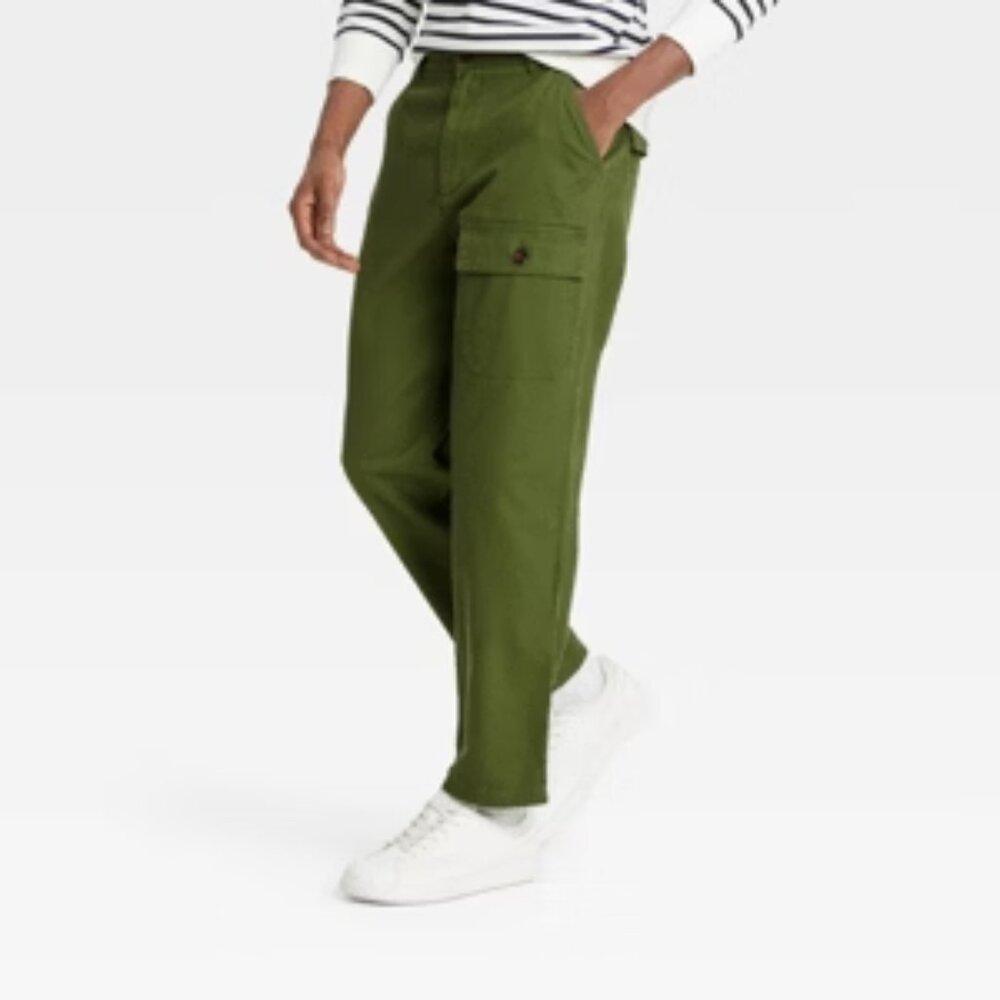 Houston White Adult Relaxed Cargo Pants - Green XL (Midweight)